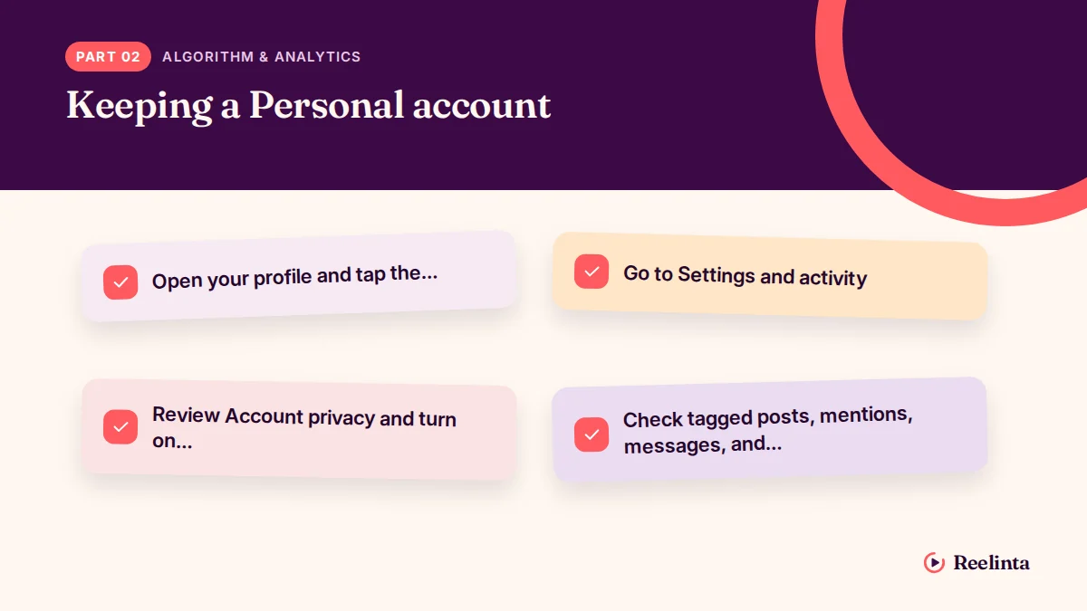 Keeping Personal Account