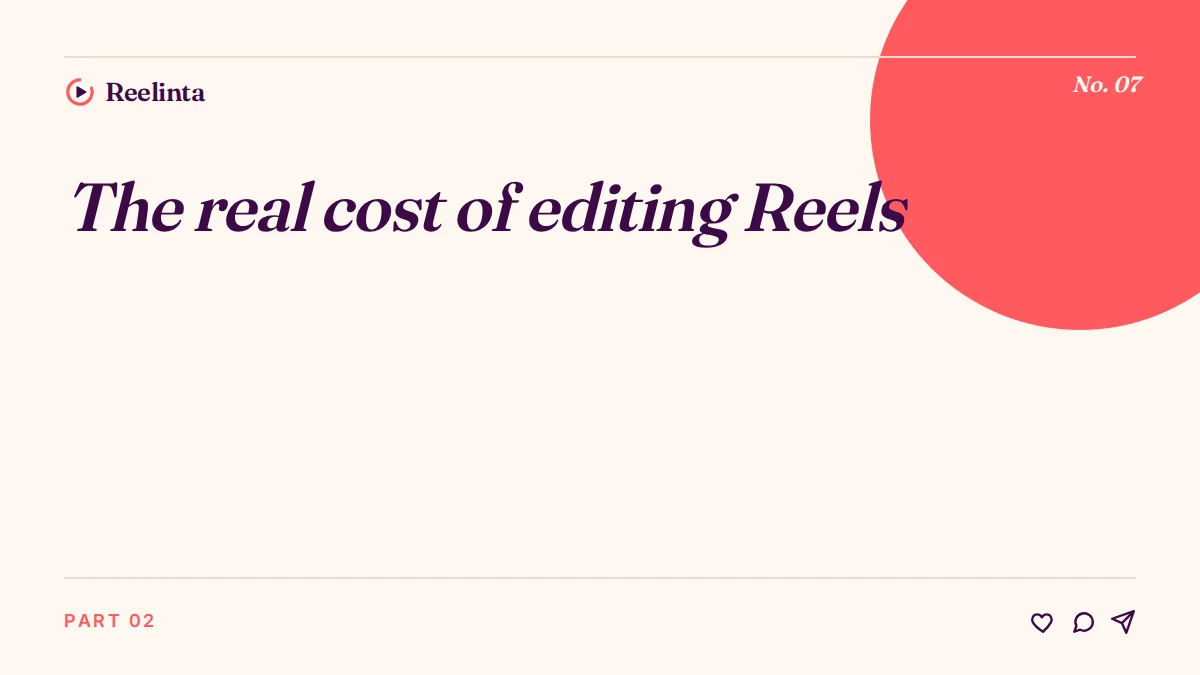 Real Cost of Editing Reels