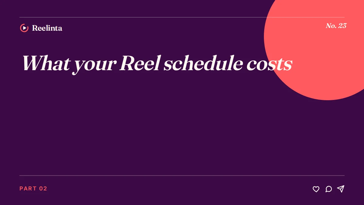 What Your Reel Schedule Costs